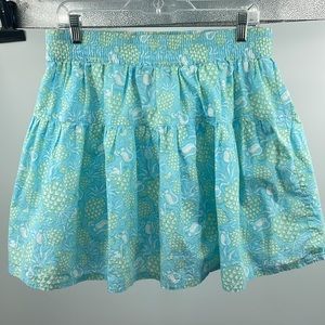 Vineyard Vines blue green pineapple fruit print tiered Skirt Medium